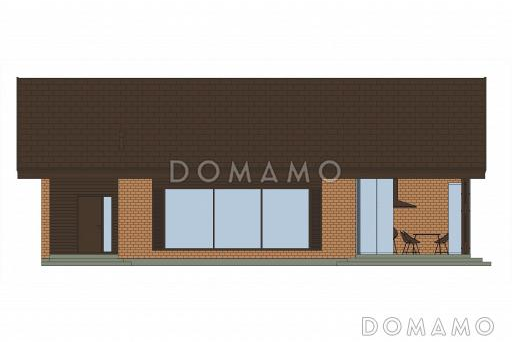 Проект беседки из газобетона с террасой барбекю, бильярдной, кухней и подвалом / Фасад 3