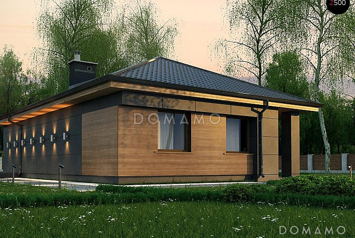 Проект стильного одноэтажного дома из кирпича для небольшой семьи Проект стильного одноэтажного дома из кирпича для небольшой семьи