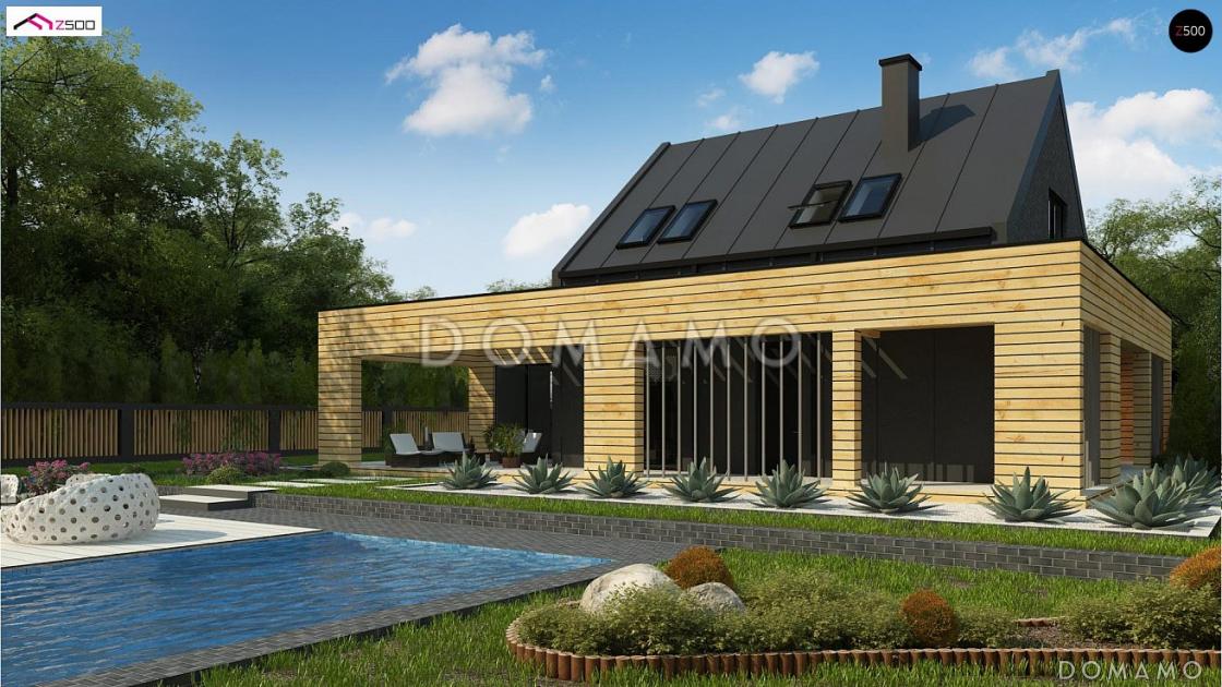 Проект современного двухэтажного дома из кирпича с комбинированной крышей / 6