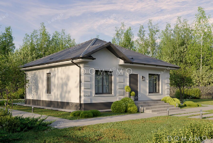 Проект небольшого дома с тремя спальнями и кухней Проект небольшого дома с тремя спальнями и кухней