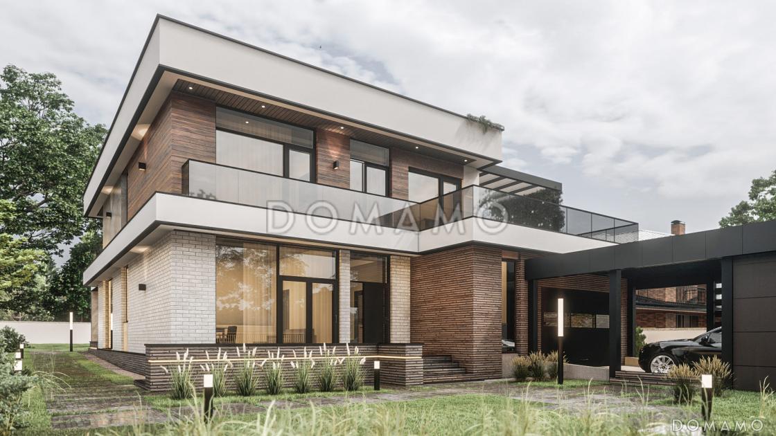 Проект современного двухэтажного дома из газобетона с сауной и балконом / 4