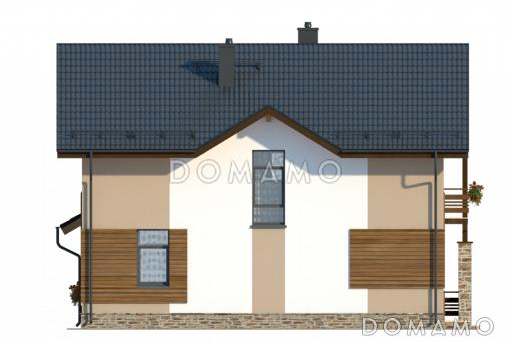 Проект компактного загородного дома с крытой террасой и большой лоджией / Фасад 4