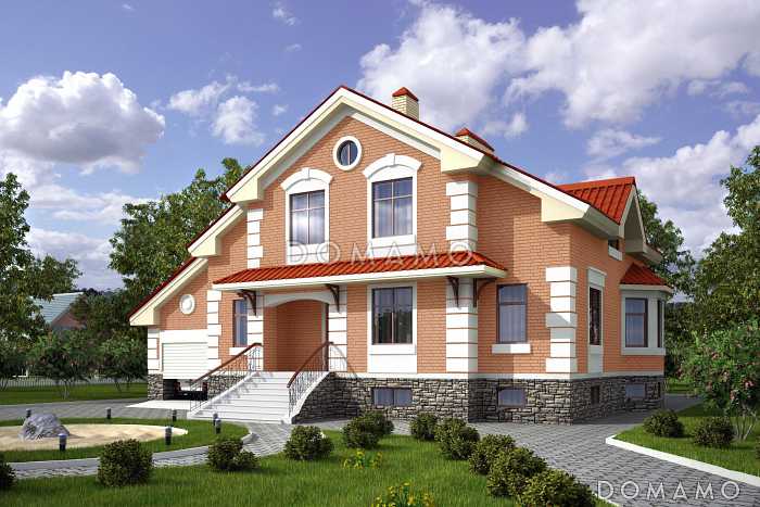 Проект дома из пеноблоков с цокольным этажом