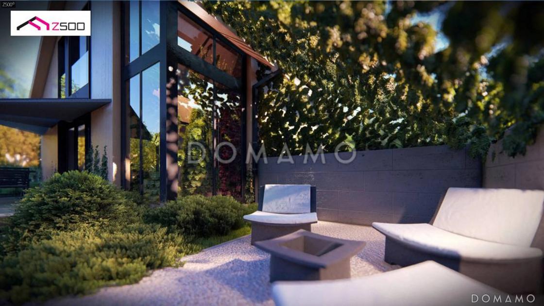 Проект мансардного дома с панорамными окнами / 6