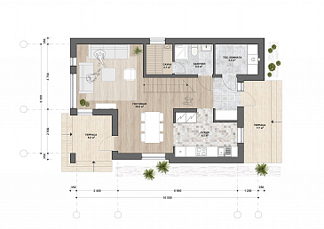 C-127 двухэтажный дом / План 1 этажа
