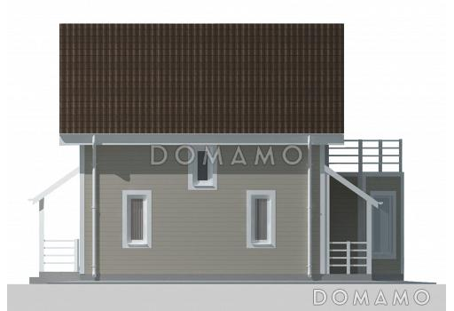 Дом с большим балконом-террасой на втором этаже / Фасад 4