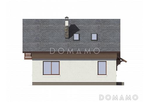 Проект небольшого дома из пеноблоков с интересной отделкой / Фасад 3