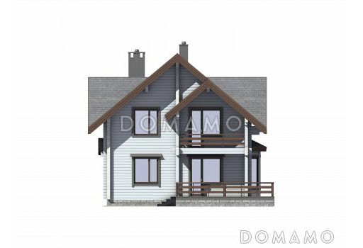 Проект дома в скандинавском стиле с просторной гостиной и выходом на террасу / Фасад 3