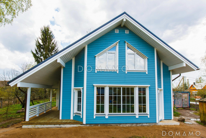 Проект каркасного дома с французским балконом