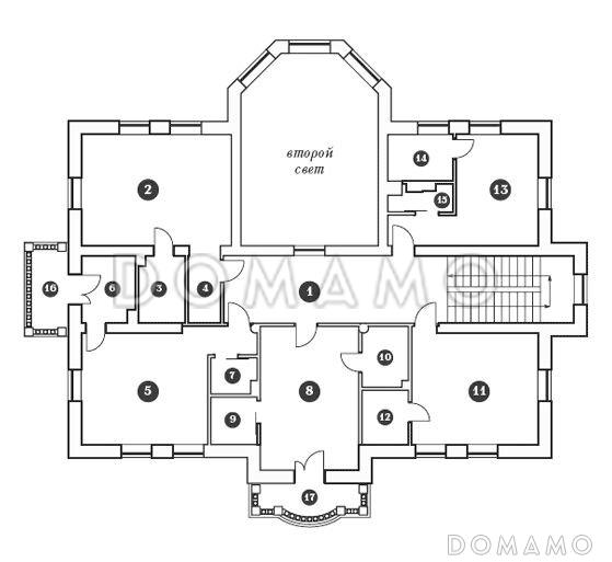Проект дома с двойным светом / План 2 этажа