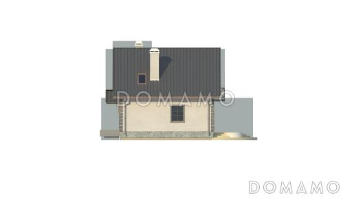 Проект загородного дома из газобетона с тремя спальнями на мансардном этаже / Фасад 2