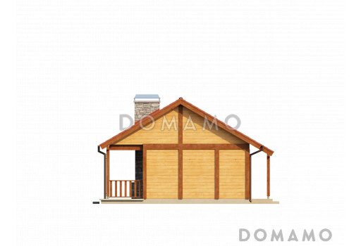 Проект маленького уютного одноэтажного дома из кирпича для круглогодичного проживания / Фасад 3
