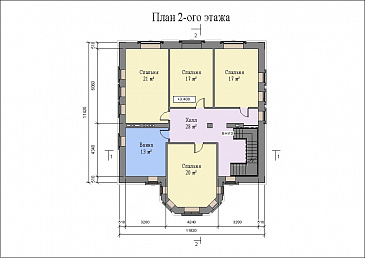 Проект большого двухэтажного дома с цоколем и мансардой,с эркером, сауной и бассейном / План 2 этажа Проект большого двухэтажного дома с цоколем и мансардой,с эркером, сауной и бассейном / План 2 этажа