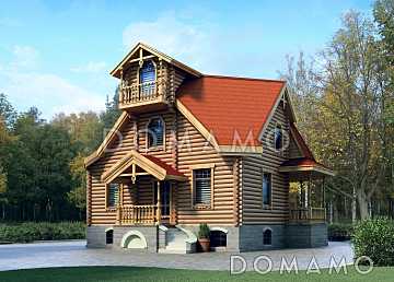 Проект коттеджа из бруса в русском стиле Проект коттеджа из бруса в русском стиле