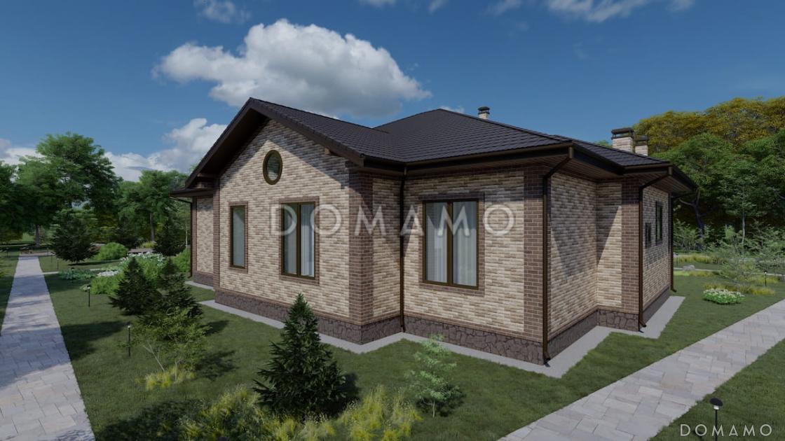 Проект кирпичного дома с навесом, гаражом и тренажерным залом / 3