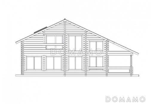 Проект коттеджа в скандинавском стиле из клееного бруса / Фасад 4