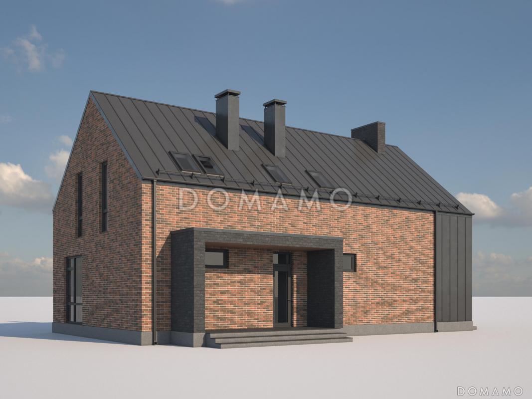 Проект дома барнхаус из керамоблока со вторым светом, библиотекой и лаунж-зоной / 2