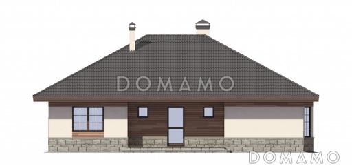 Проект каркасного одноэтажного дома / Входной фасад Проект каркасного одноэтажного дома / Входной фасад