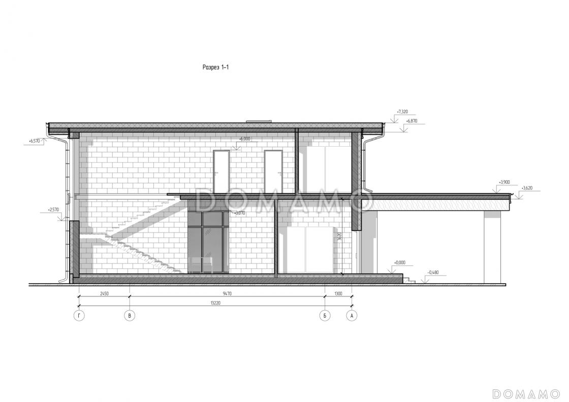 Проект просторного дома с навесом, верандой, сауной, 4 спальнями и кабинетом / 5