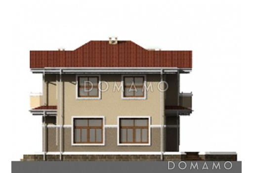 Проект дома из пеноблоков со вторым светом / Фасад 2