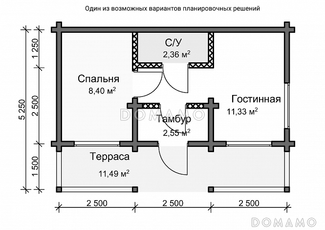 Готовый дачный дом / План 1 этажа Готовый дачный дом / План 1 этажа