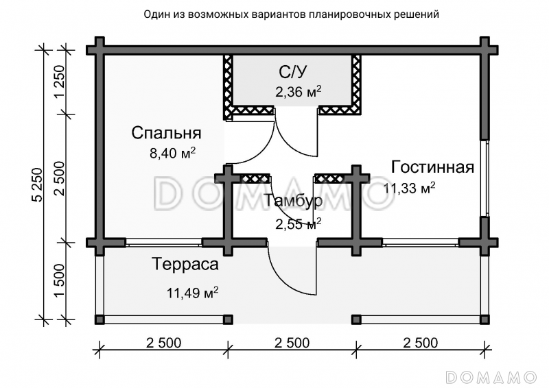 Готовый дачный дом / План 1 этажа
