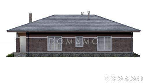 Проект одноэтажного дома с просторной кухней-гостиной и террасой / Фасад 3