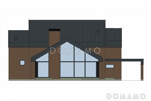 Проект кирпичного дома в стиле барнхаус с мастер-спальней, СПА зоной и автонавесом / Фасад 3