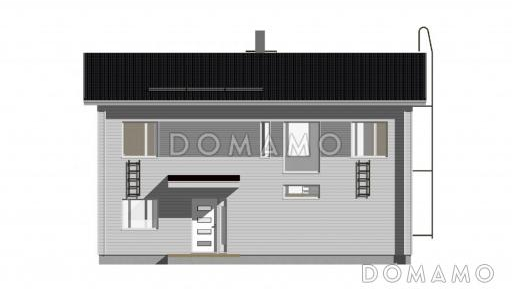 Проект каркасного дома с сауной до 200 м.кв / Фасад 3