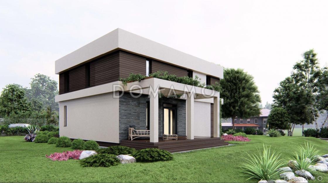 Проект загородного дома с плоской кровлей в стиле хай-тек S-228 / 4