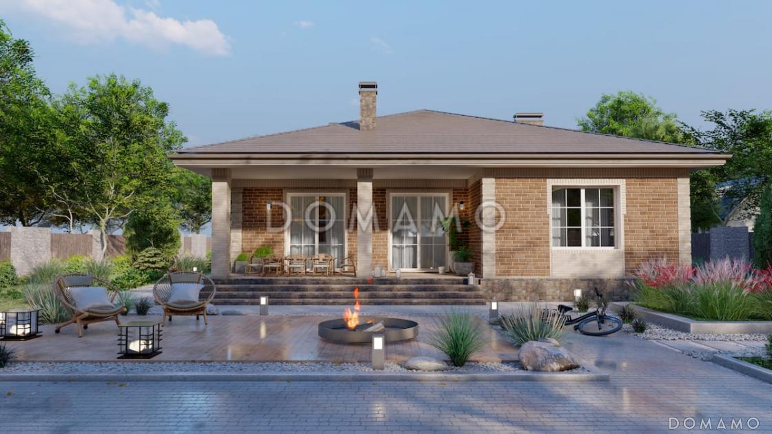 Проект дома с мастер-спальней, крытой террасой и встроенным гаражом / 7