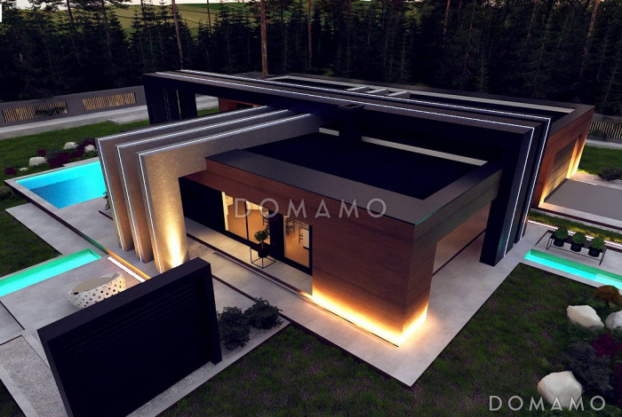 Проект просторного одноэтажного дома из газобетона для большой семьи Проект просторного одноэтажного дома из газобетона для большой семьи