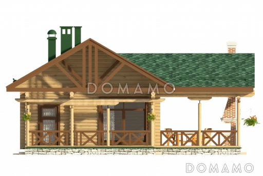 Проект бани с террасой и бассейном / Фасад 4