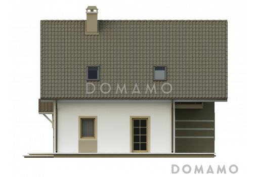 Проект загородного дома современного дизайна из газобетона с тремя спальнями / Фасад 3