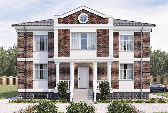 Проект двухэтажного дома с подвалом и гаражом на два автомобиля