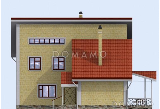 Проект двухэтажного дома с верандой / Фасад 4