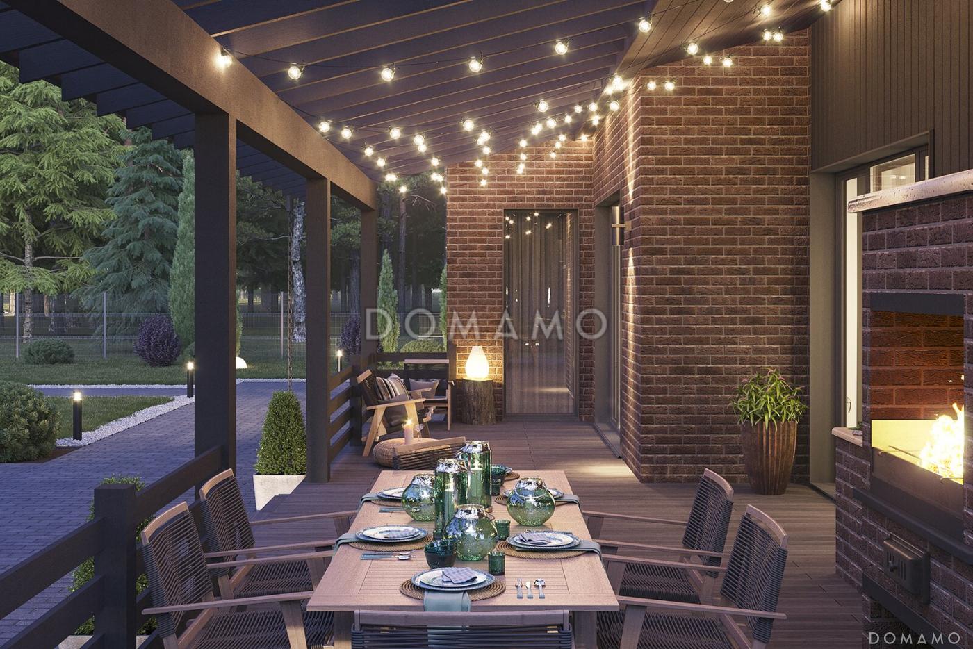 Проект мансардного дома из газобетона с террасой барбекю, автонавесом и сауной / 17