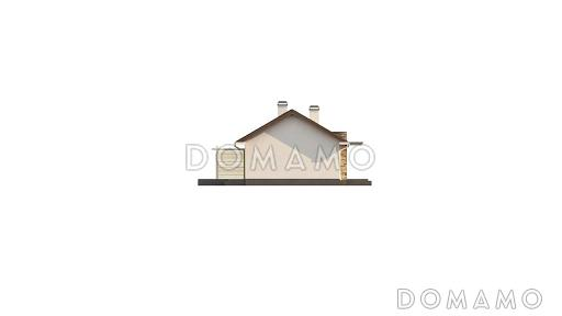 Проект простого компактного одноэтажного дома из кирпича с тремя спальнями / Фасад 1