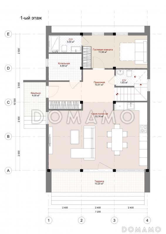 Барнхаус / План 1 этажа