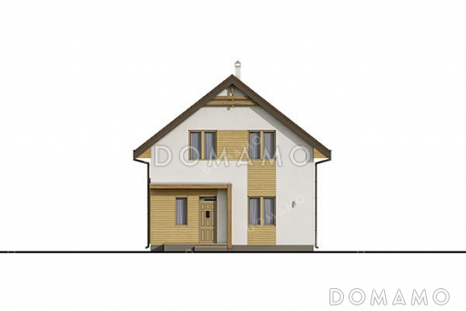 Проект одноэтажного дома с мансардой и террасой / Фасад 4