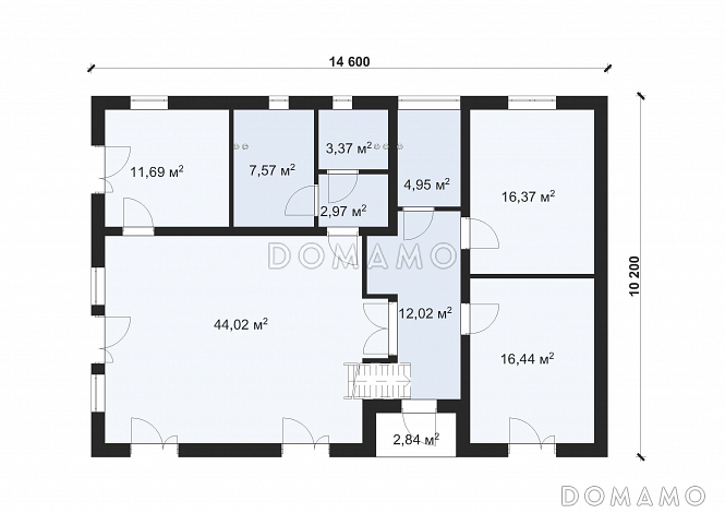 Проект стильного дома с мансардой S-211 / План 1 этажа