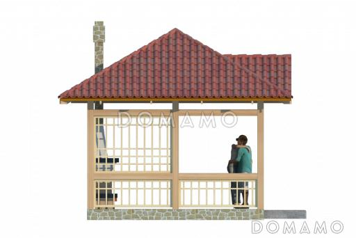 Проект воздушной беседки с барбекю / Фасад 4