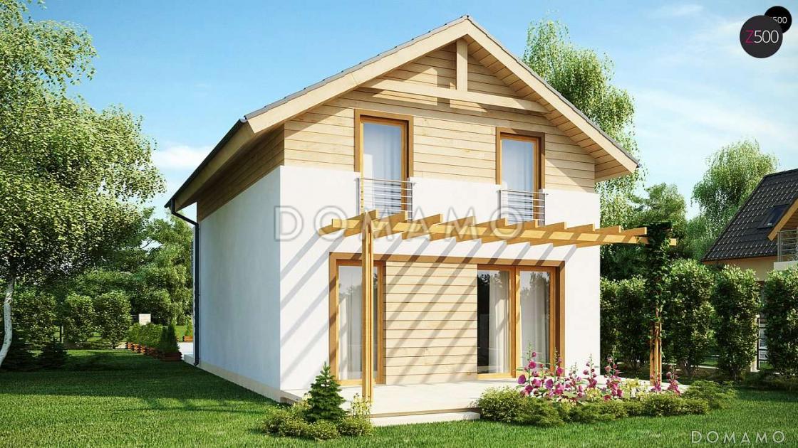 Проект двухэтажного дома из кирпича с кабинетом и балконом / 1