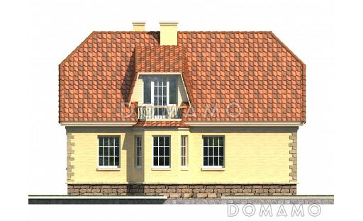 Проект дома по технологии ЛСТК с мансардой в европейском стиле / Фасад 3