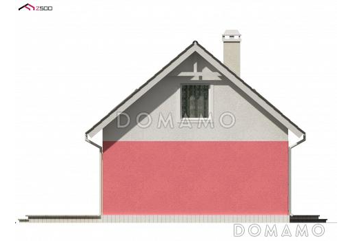 Проект простого одноэтажного мансардного дома из газобетона с тремя спальнями и индивидуальными гардеробными  / Фасад 8