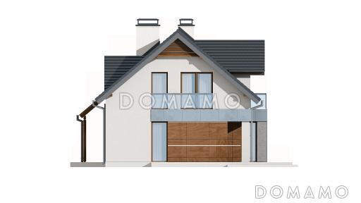 Проект классического мансардного дома из газобетона с современными элементами архитектуры / Фасад 2