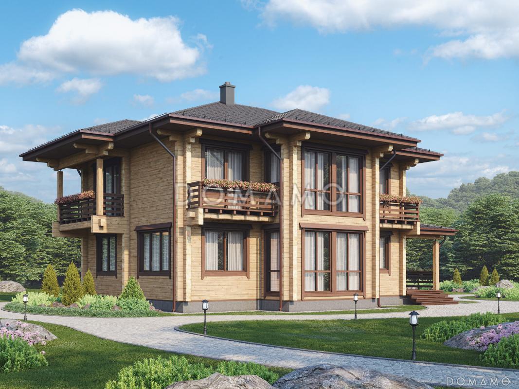 Проект просторного двухэтажного дома с балконами и вторым светом / 2