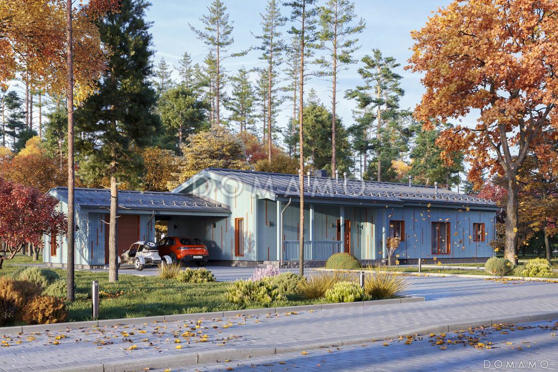 Проект кирпичного дома с 3 спальнями, крытой и открытой террасами, навесом для автомобиля / 7