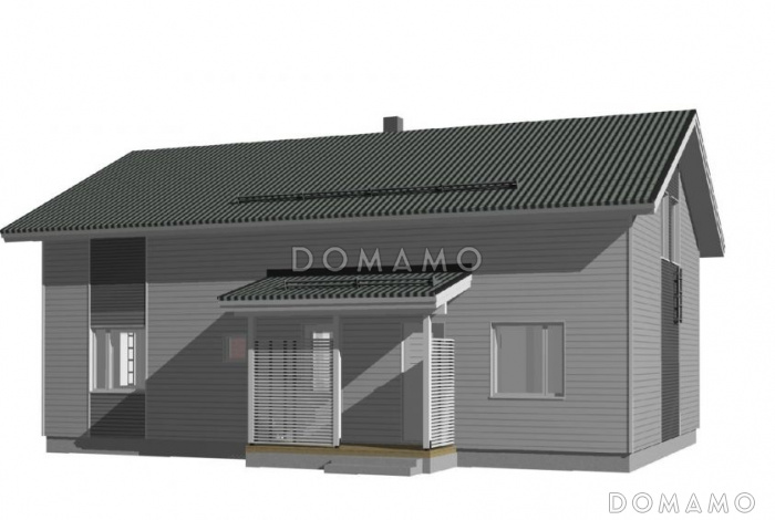 Проект каркасного дома с тремя спальнями на мансардном этаже Проект каркасного дома с тремя спальнями на мансардном этаже
