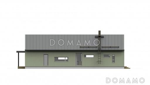 Проект одноэтажного каркасного дома с небольшой кухонной зоной / Фасад 3